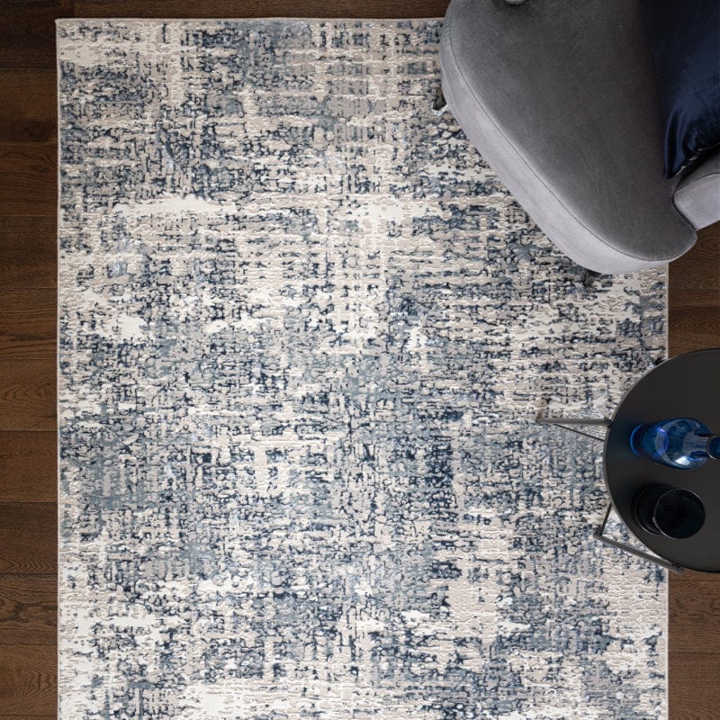 Atmacha Home And Living Rug Stellar ST09 Modern Abstract Blue Rug (High Shine)