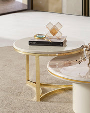Atmacha Home And Living Side Table Off White / Luxury(Shinny Gold) Farella Side Table
