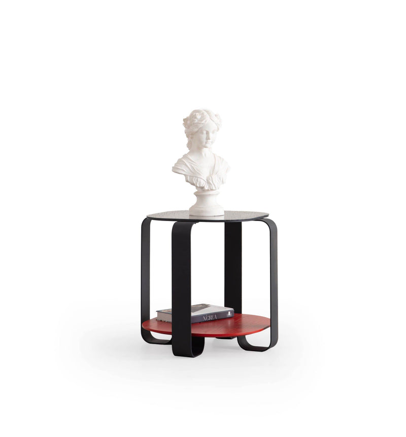 Atmacha Home And Living Side Table Red / MDF, Glass / Standard Royal Side Table