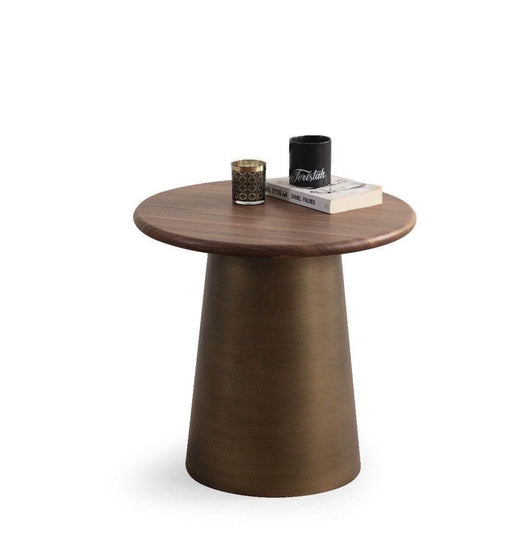 Atmacha Home And Living Side Table Walnut / Brass Tola Side Table