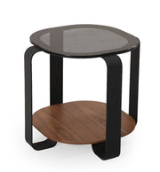 Atmacha Home And Living Side Table Walnut / MDF, Glass / American Royal Side Table