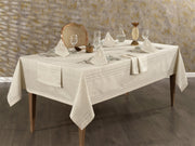 Atmacha Home And Living Tablecloth Set Eva 26-Piece Luxury Table Set -  Ecru Gold | ATMACHA HOME & LIVING