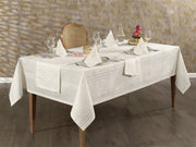 Atmacha Home And Living Tablecloth Set Eva 26-Piece Luxury Table Set -  Ecru Gold | ATMACHA HOME & LIVING
