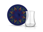 Atmacha Home And Living Tea Glass and Saucer Dervish ADZ Helen Tea Glass and Saucer - Blue