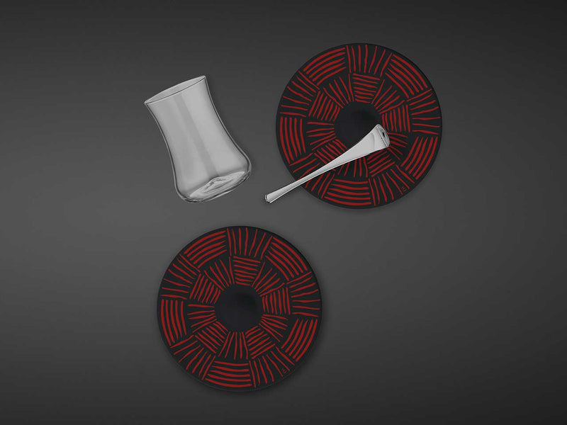 Atmacha Home And Living Tea Glass and Saucer Dervish ZDA Osiris Tea Glass and Saucer - Black