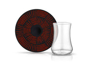Atmacha Home And Living Tea Glass and Saucer Dervish ZDA Osiris Tea Glass and Saucer - Black