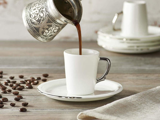 Atmacha Home And Living Tea Glass and Saucer Eser-i Istanbul Coffee Cup and Saucer - Gold Colour- 90 cc