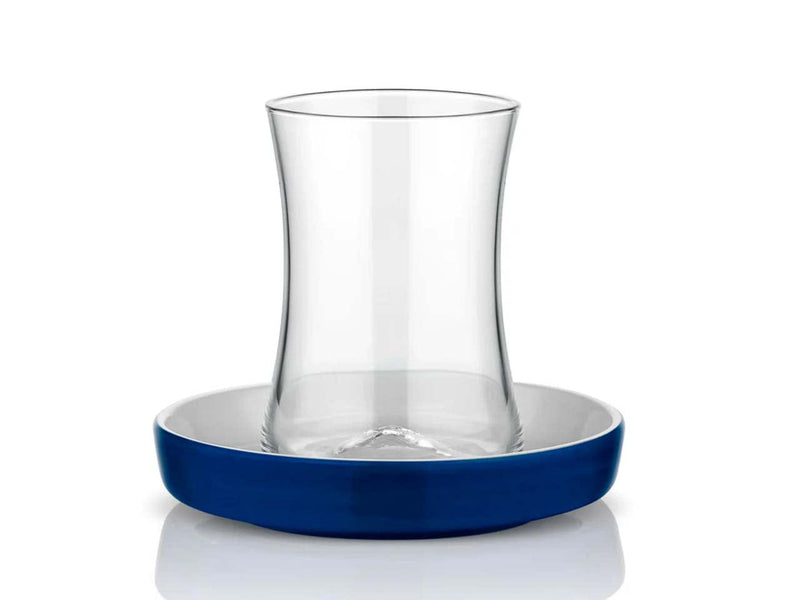 Atmacha Home And Living Tea Glass and Saucer Istanbul Tiryaki Tea Glass and Saucer Dark Blue - Set of 6