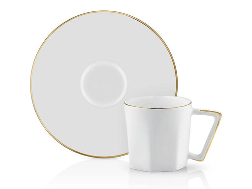 Atmacha Home And Living Tea Glass and Saucer Mislina Coffee Cup and Saucer - Gold - 90 cc