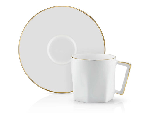 Atmacha Home And Living Tea Glass and Saucer Mislina Tea Cup and Saucer - Gold - 220cc