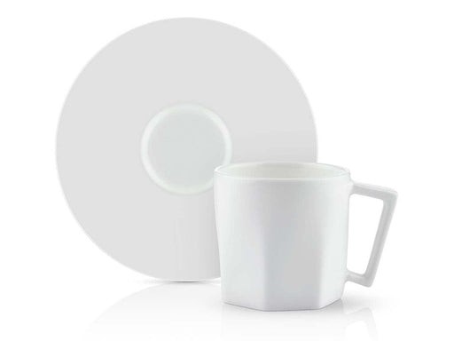 Atmacha Home And Living Tea Glass and Saucer Mislina Tea Cup and Saucer - White - 220cc