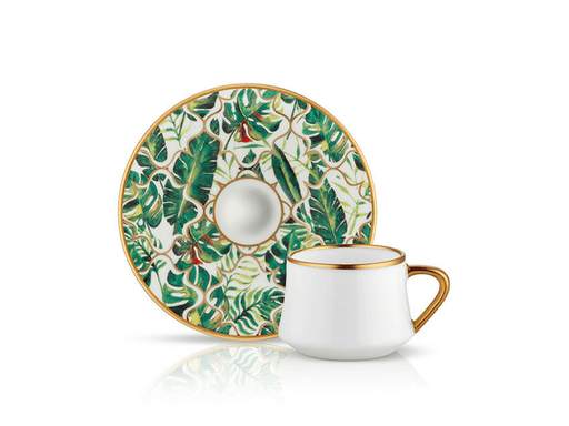 Atmacha Home And Living Tea Glass and Saucer Sufi Coffee Cup and Saucer - Amazon Equator - 90 cc