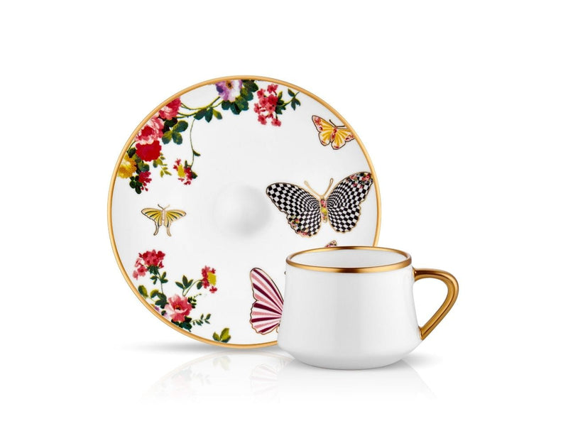 Atmacha Home And Living Tea Glass and Saucer Sufi Coffee Cup and Saucer - Mariposa - 90 cc