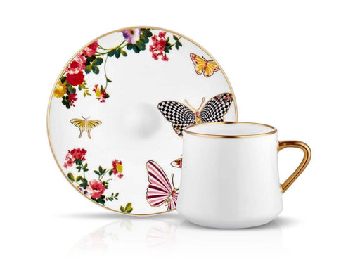 Atmacha Home And Living Tea Glass and Saucer Sufi Tea Cup and Saucer - Mariposa - 230cc
