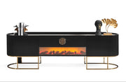 Atmacha Home And Living TV Unit Black / Gold / With Fireplace Gucci TV Unit