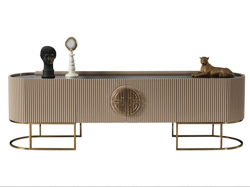 Atmacha Home And Living TV Unit Cappuccino / Gold / With Fireplace Gucci TV Unit