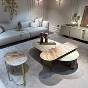 Atmacha Home And Living Tv Unit TV Stand / Antique Brass / Ivory Alessio TV Stand