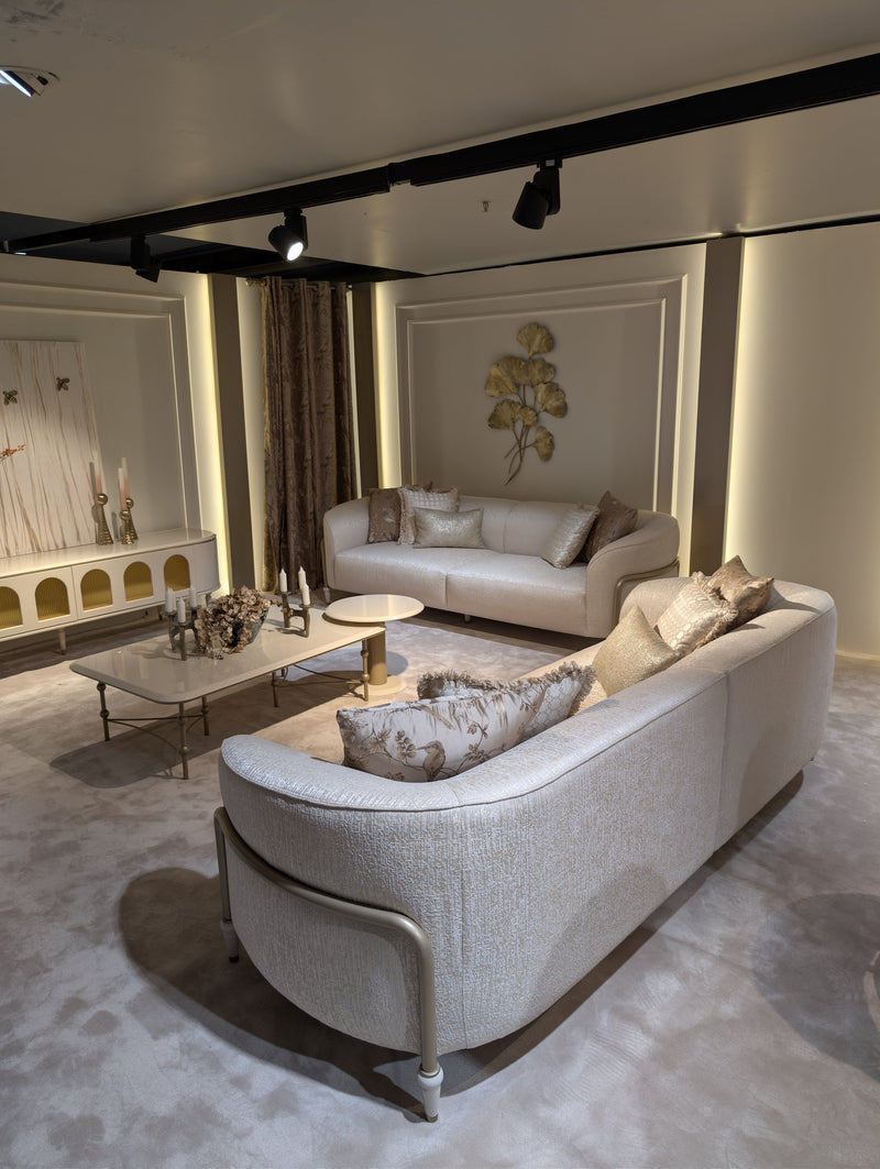 Atmacha Home And Living Tv Unit TV Stand / Antique Brass Knightsbridge Cream TV Stand