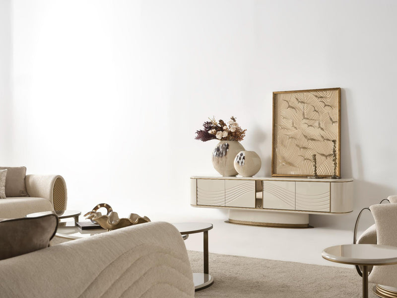 Atmacha Home And Living Tv Unit TV Stand / Antique Brass Messina TV Stand