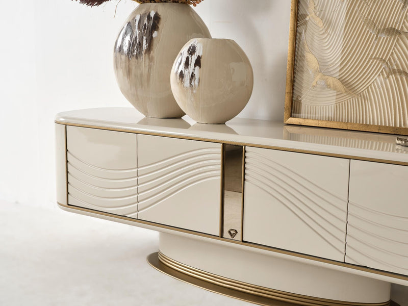 Atmacha Home And Living Tv Unit TV Stand / Antique Brass Messina TV Stand