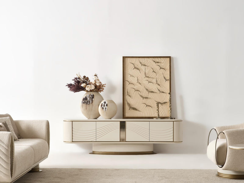 Atmacha Home And Living Tv Unit TV Stand / Antique Brass Messina TV Stand
