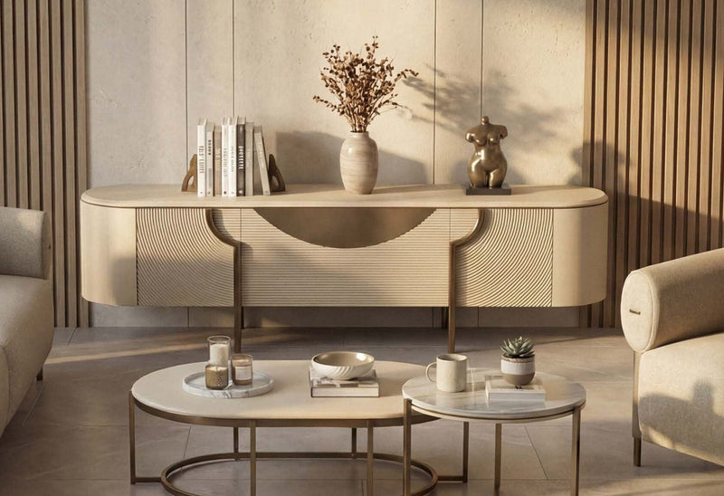 Atmacha Home And Living Tv Unit TV Stand / Antique Brass Monarch TV Stand