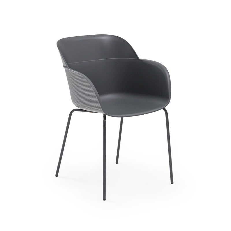 Atmacha Home & Living Armchair Anthracite / Anthracite Coated Metal Shell-M Armchair