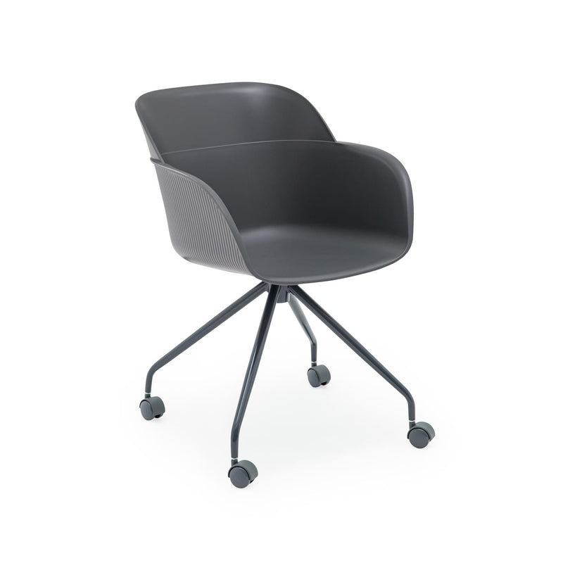 Atmacha Home & Living Armchair Anthracite / Anthracite Coated Metal Shell-O Armchair