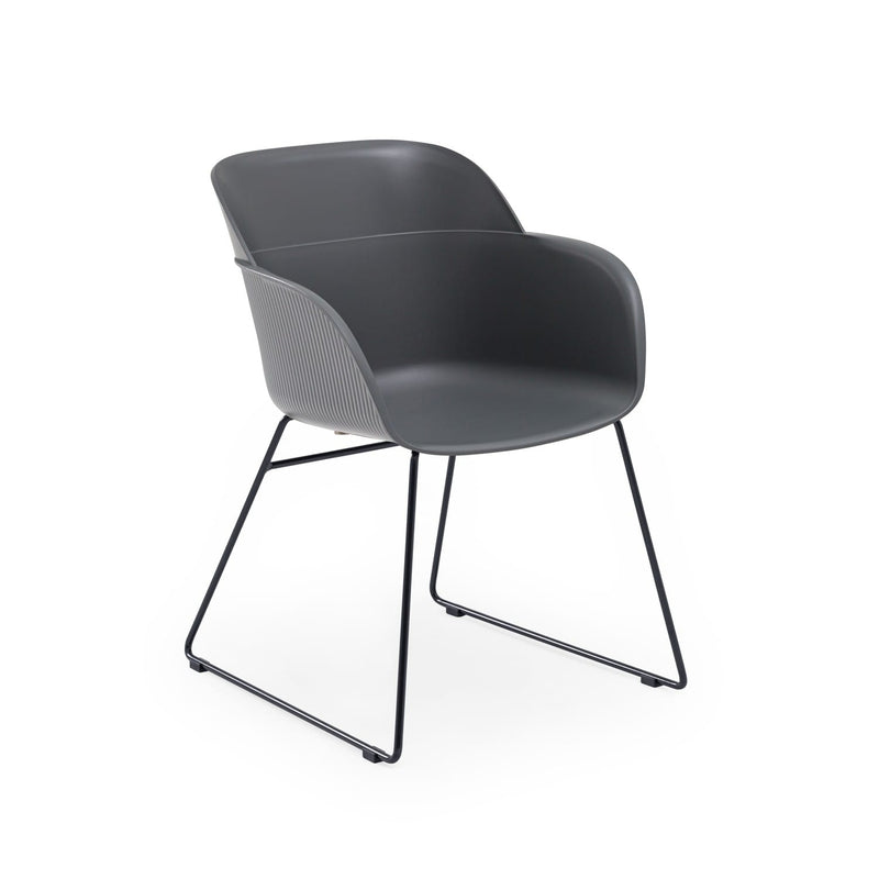 Atmacha Home & Living Armchair Anthracite / Anthracite Coated Metal Shell-U Armchair