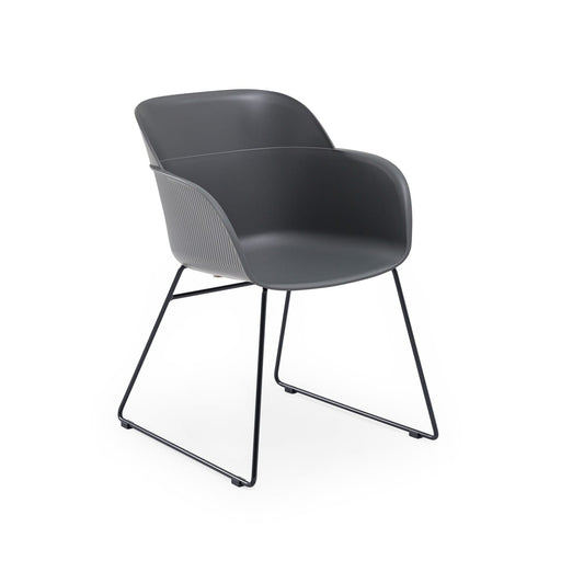 Atmacha Home & Living Armchair Anthracite / Anthracite Coated Metal Shell-U Armchair
