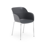 Atmacha Home & Living Armchair Anthracite / Chrome Coated Shell-M Armchair