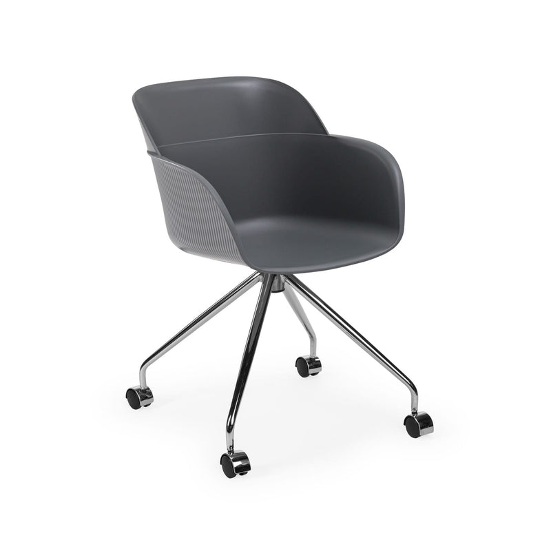 Atmacha Home & Living Armchair Anthracite / Chrome Coated Shell-O Armchair