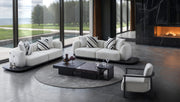 Sorell Armchair — in a living room with light seating and dark occasional tables