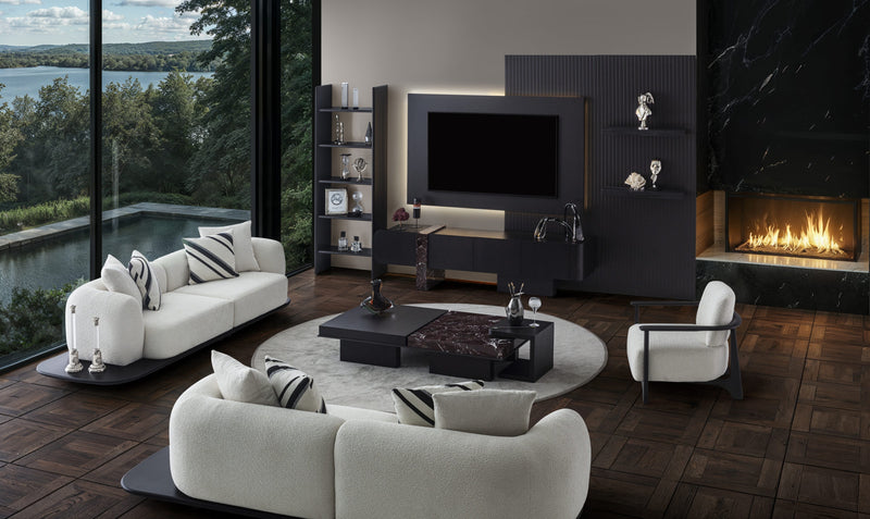 Sorell Armchair — in a window-lit living room beside coordinating furniture
