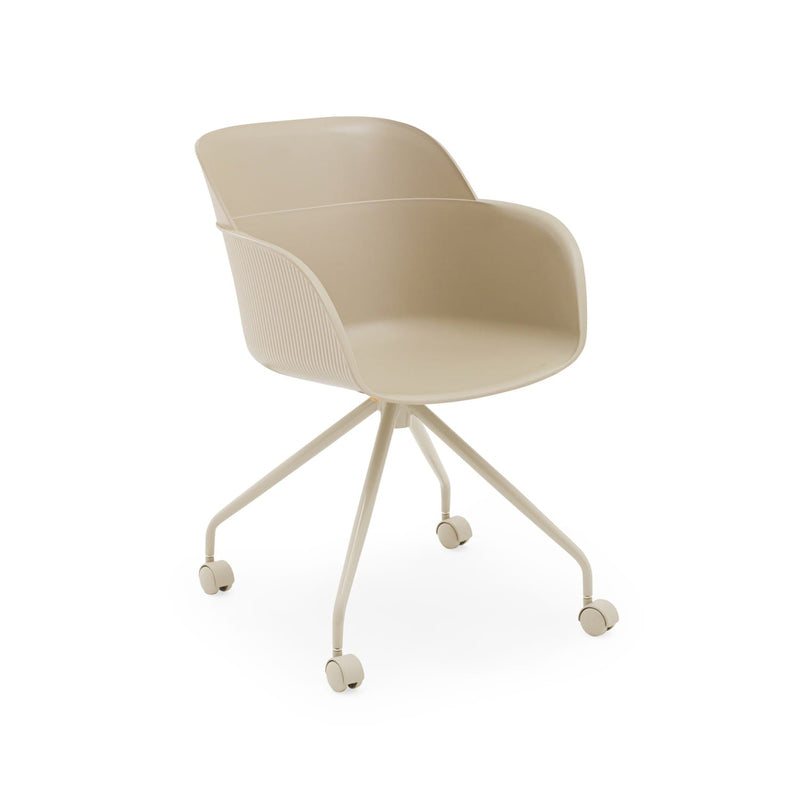 Atmacha Home & Living Armchair Beige / Beige Painted Metal Shell-O Armchair