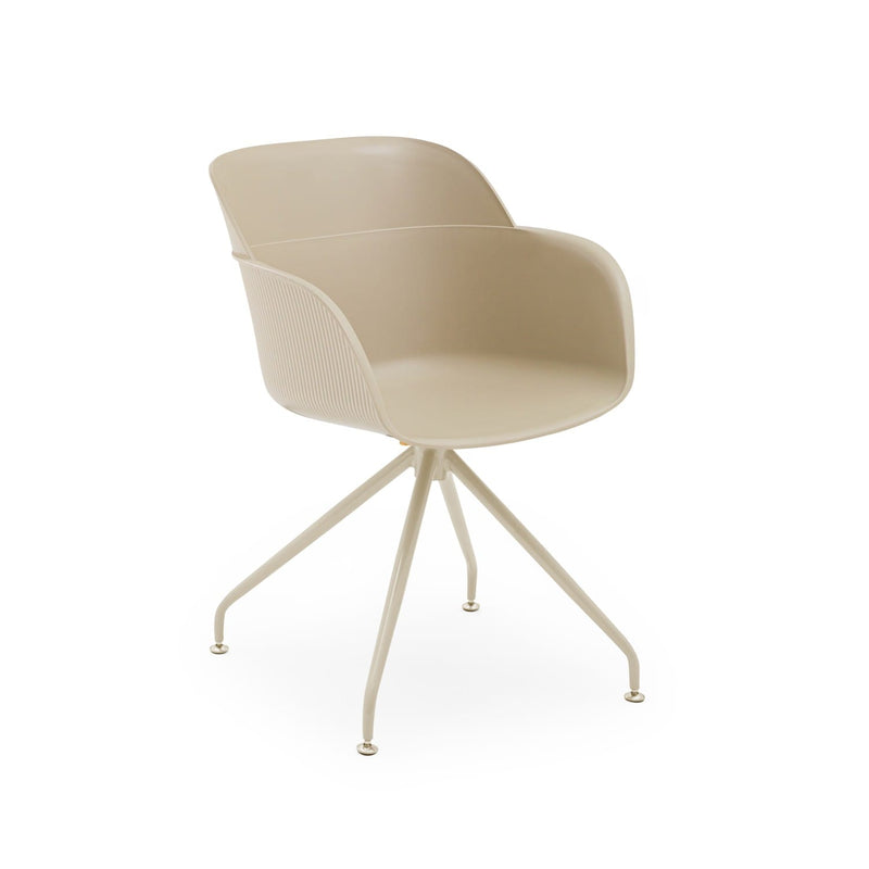 Atmacha Home & Living Armchair Beige / Beige Painted Metal Shell-Z Armchair