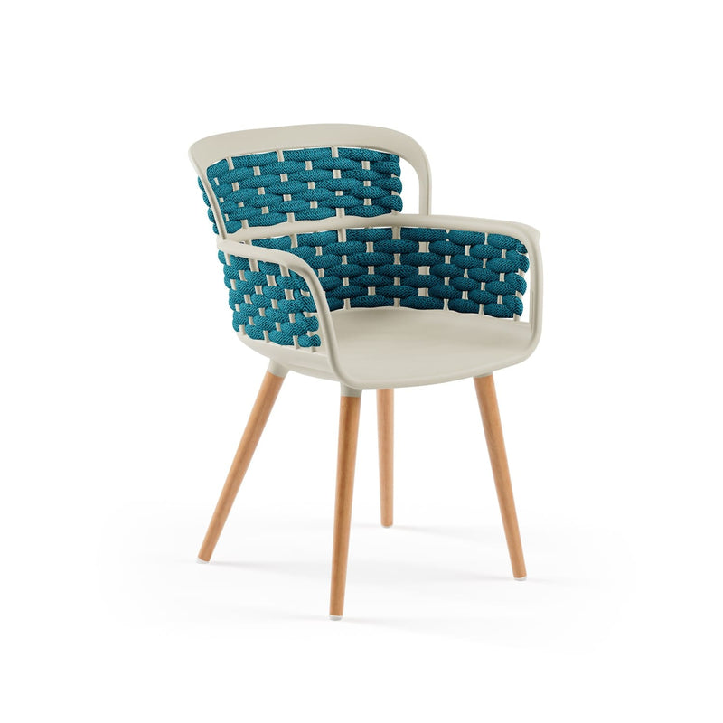 Atmacha Home & Living Armchair Beige / Blue Eva-N Knitted Armchair