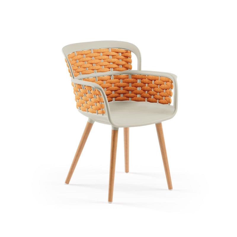 Atmacha Home & Living Armchair Beige / Orange Eva-N Knitted Armchair