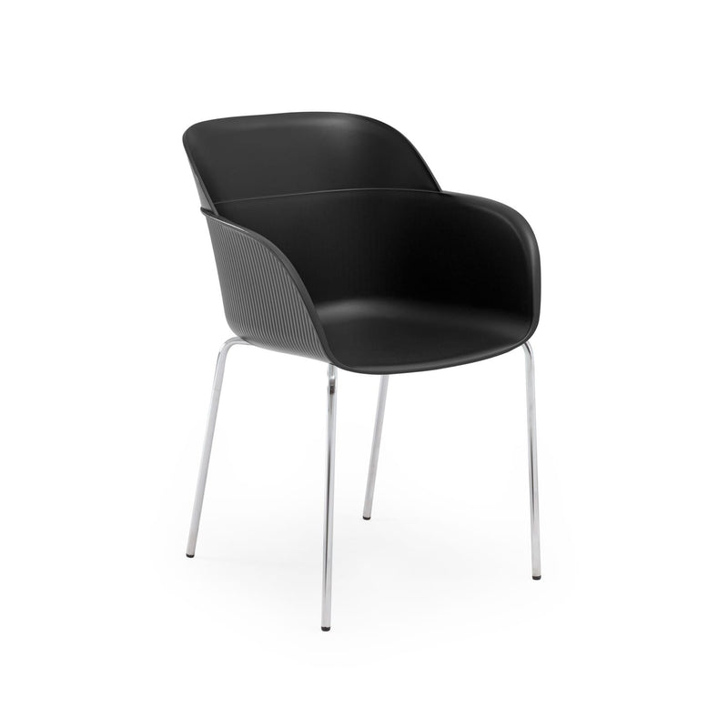 Atmacha Home & Living Armchair Black / Chrome Coated Shell-M Armchair