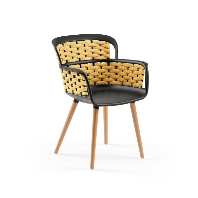 Atmacha Home & Living Armchair Black / Yellow Eva-N Knitted Armchair