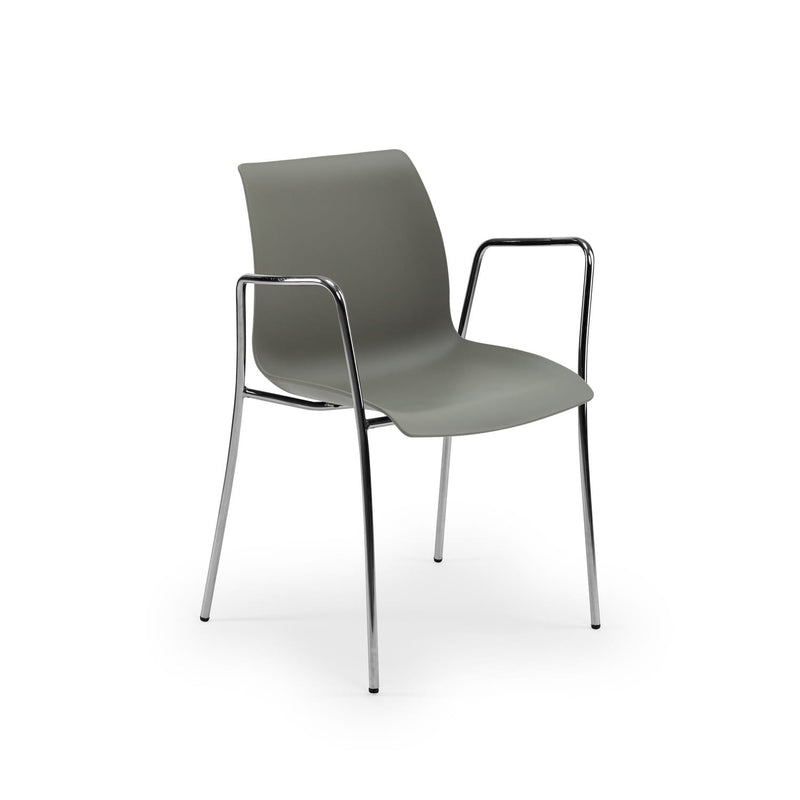 Atmacha Home & Living Armchair Cement Gray / Chrome Coated Laser-M Armchair