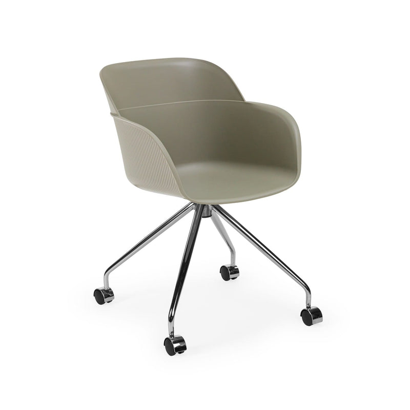 Atmacha Home & Living Armchair Cement Gray / Chrome Coated Shell-O Armchair