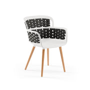 Atmacha Home & Living Armchair Ivory White / Black Eva-N Knitted Armchair