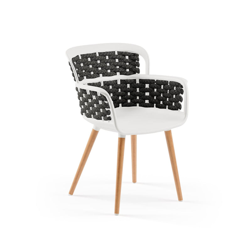Atmacha Home & Living Armchair Ivory White / Black Eva-N Knitted Armchair