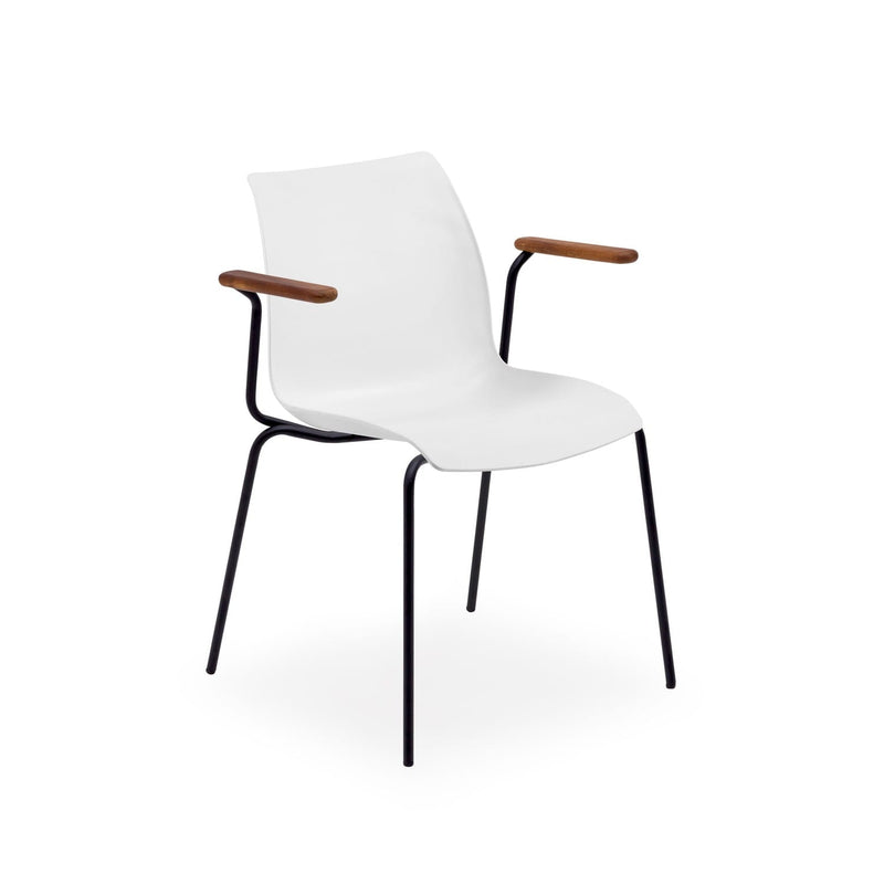 Atmacha Home & Living Armchair Ivory White / Black Painted Metal Laser-T Armchair
