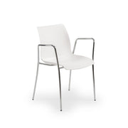 Atmacha Home & Living Armchair Ivory White / Chrome Coated Laser-M Armchair