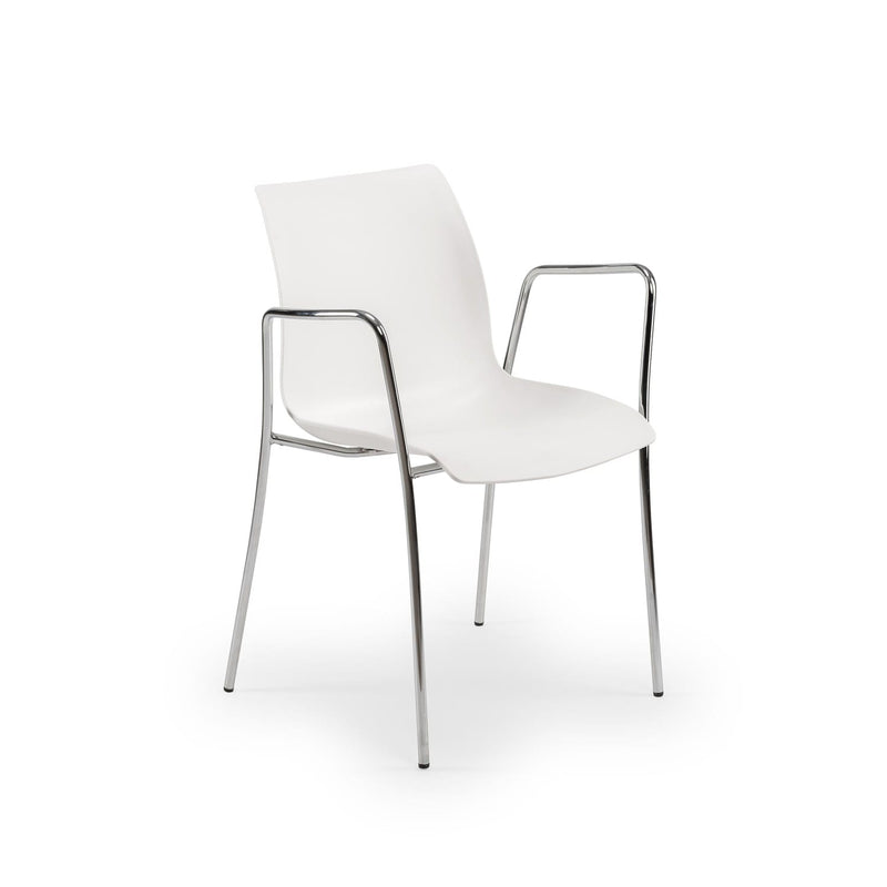 Atmacha Home & Living Armchair Ivory White / Chrome Coated Laser-M Armchair