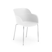 Atmacha Home & Living Armchair Ivory White / Chrome Coated Shell-M Armchair