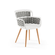 Atmacha Home & Living Armchair Ivory White / Grey Eva-N Knitted Armchair