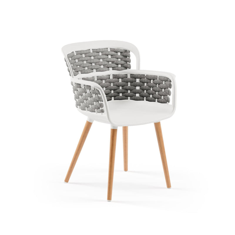 Atmacha Home & Living Armchair Ivory White / Grey Eva-N Knitted Armchair